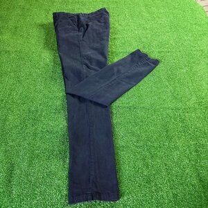 Good Man Straight Leg Midrise Made in Italy Navy Blue Oxford Chino Pant Size 33